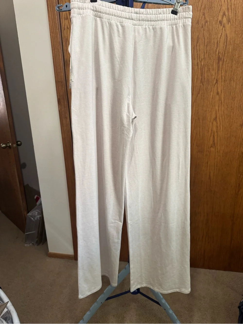 Vuori Wide Leg Drawstring Lounge Pants in Cream